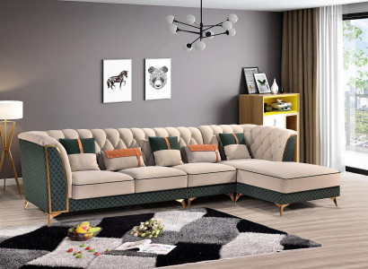 Corner sofa L-shape Modern sofa Leather sofa Corner suite Upholstery Living landscape