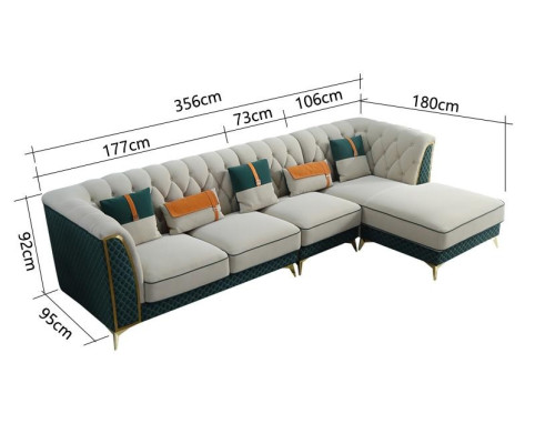 Corner sofa L-shape Modern sofa Leather sofa Corner suite Upholstery Living landscape