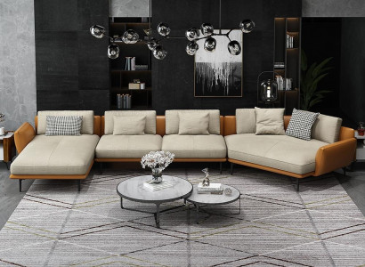 Corner sofa U-shape Living landscape Sofa Couch Upholstery Corner Suite Fabric Sofas Leather