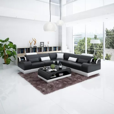 Design Corner sofa Living room Modern Corner sofa Leather upholstery Couch Sofa