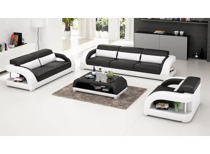 Leather sofa sofa set 3+2+1 seater + coffee table leather sofa modern sofa