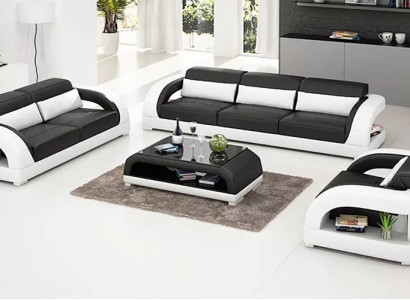 Leather sofa sofa set 3+2+1 seater + coffee table leather sofa modern sofa