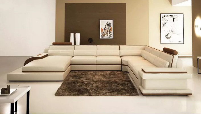 Modern Living room Design Corner sofa Furniture Corner sofa Leather upholstered Couch