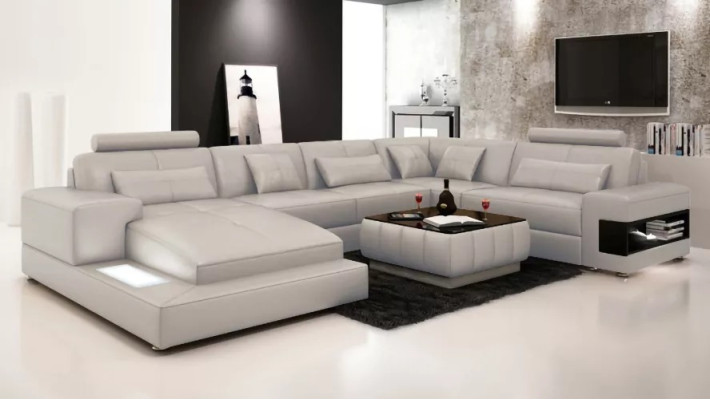 Corner sofa Upholstery Leather sofa Designer sofa Corner sofa U-shape Modern sofa