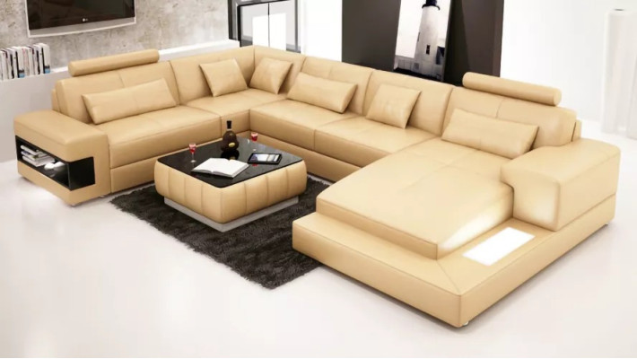 Corner sofa Upholstery Leather sofa Designer sofa Corner sofa U-shape Modern sofa