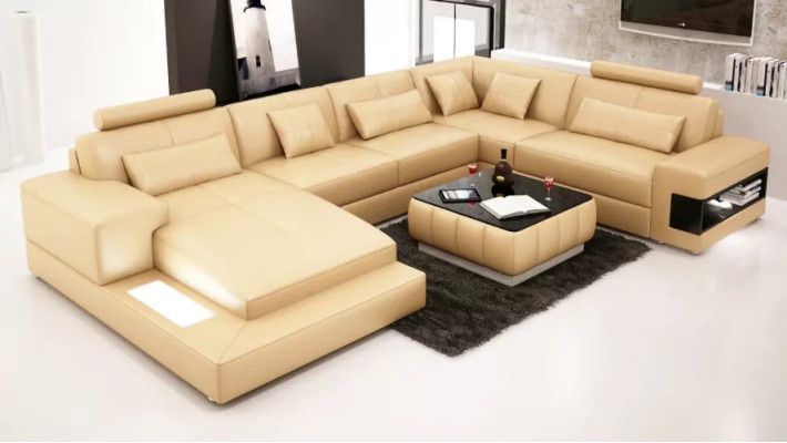 Corner sofa Upholstery Leather sofa Designer sofa Corner sofa U-shape Modern sofa