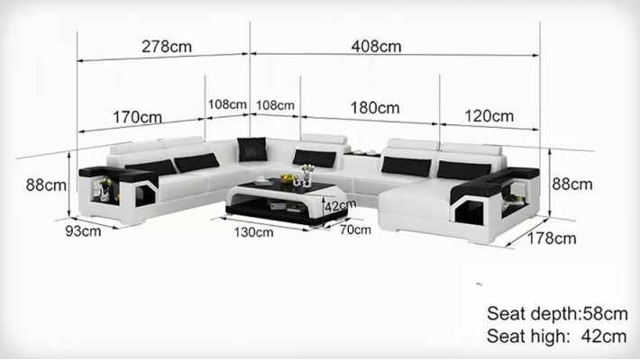 Design Corner sofa Living room Furniture Decoration Modern Corner sofa Leather upholstered Couch