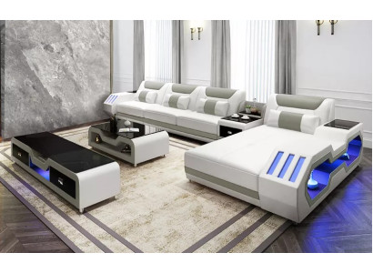 Leather upholstery design Corner sofa Corner sofa Couch Sofa L-shape Living landscape