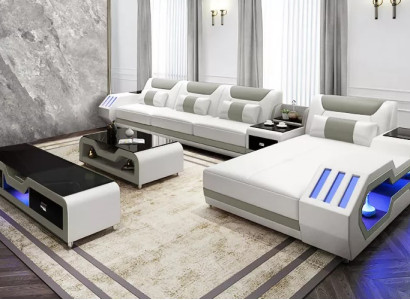 Leather upholstery design Corner sofa Corner sofa Couch Sofa L-shape Living landscape