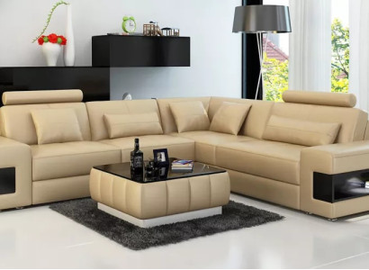 Corner sofa Corner sofa Design Living room Furniture Leather upholstery Couch Sofa