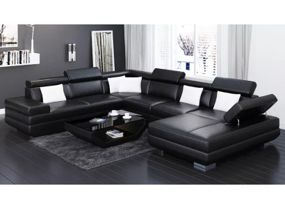 Sofa Living room Leather xxl couch Upholstery landscape modern designer