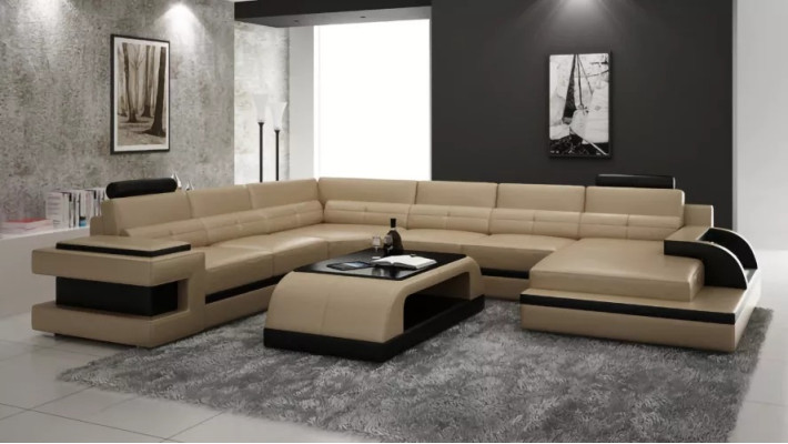 Modern Living landscape Corner sofa Sofa Couch Upholstery Corner suite 2-piece.