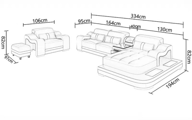Modern Sofa Corner sofa L-shape Decorative Armchair Coffee table Stool Corner sofa Upholstery