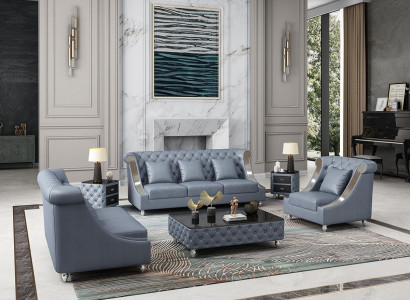 Leather Sofa Couch Living landscape Suite Design Modern 3 1 Seater Sofa new