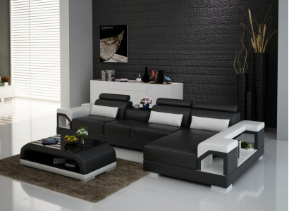Couch Corner sofa Leather Living landscape Suite Design Modern Sofa L-shape with USB