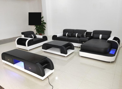 Designer Living landscape L-shape Couch Corner sofa Upholstery Suite Corner suite Sofa