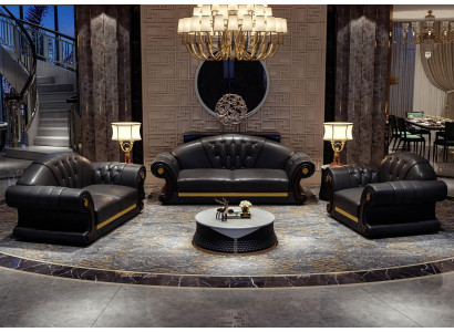 Chesterfield sofa set complete set sofa 6 pieces seat cushions side table table