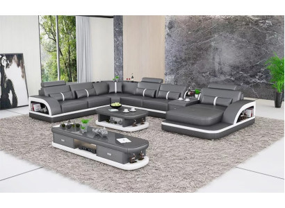 Living landscape Couch Upholstery Sofa Suite 3pcs. Set coffee table sideboard