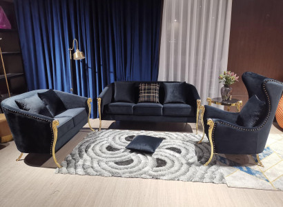 Classic golden velvet luxury living landscape sofa furniture seater set snakes