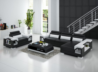 Living landscape Corner sofa L-shape Armchair Set Suite Modern Sofa Leather Couch new