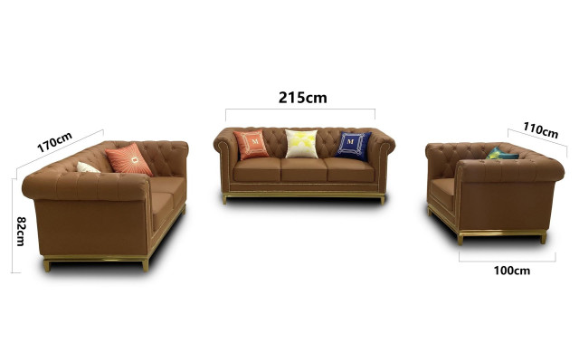 Classic Luxury Chesterfield 3+2+1 Seater Sofa Set Upholstered furniture Sofas Sofas new