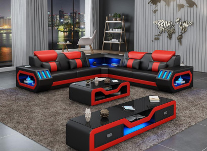 L-shape Designer Living landscape Upholstery Corner sofa Corner Suite Sofa Couch Corner led