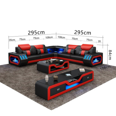 L-shape Designer Living landscape Upholstery Corner sofa Corner Suite Sofa Couch Corner led