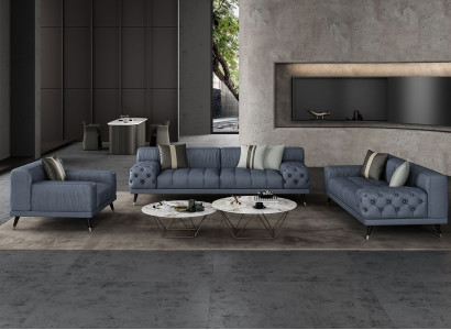 Luxury modern sofas seating set 321 Seater Sofas Upholstery Chesterfield Leather new