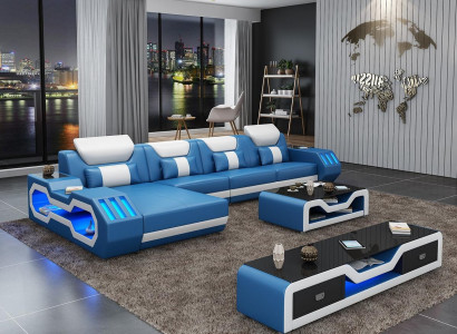 Designer Living landscape Upholstery L-shape Corner sofa Corner Suite Sofa Couch Corner led