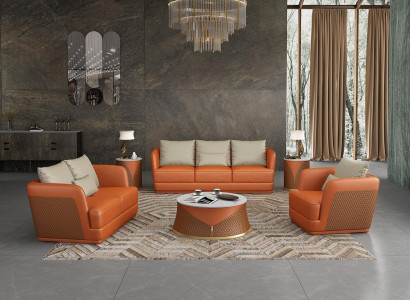 Leather Sofa Couch Living landscape 3 2 1 Seater Suite Design Modern Sofa Couches