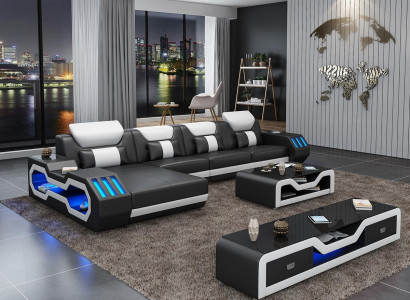 Leather Modern Couch Living landscape Leather sofa Sofa set Sofa L-shape Coffee table