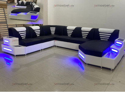Design Modern Sofa Couch Corner sofa U-shape Leather couch Living landscape Corner sofa