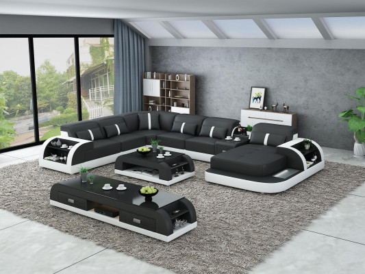 Living landscape U-shape Corner sofa Coffee table Sideboard Design Living landscape 3-piece.