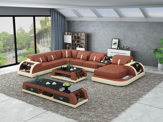 Living landscape U-shape Corner sofa Coffee table Sideboard Design Living landscape 3-piece.