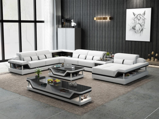 Living landscape U-shape Corner sofa Coffee table Sideboard Design Living landscape 3-piece