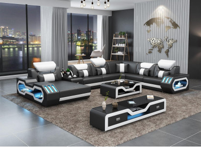 Living landscape U-shape Corner sofa Coffee table Sideboard Design Living landscape Big new