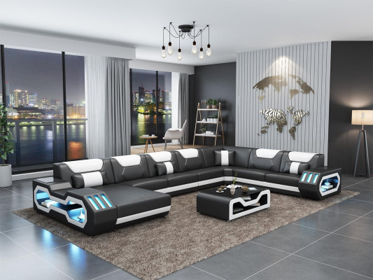Living landscape U-shape Corner sofa Coffee table Sideboard Design Living landscape Big new