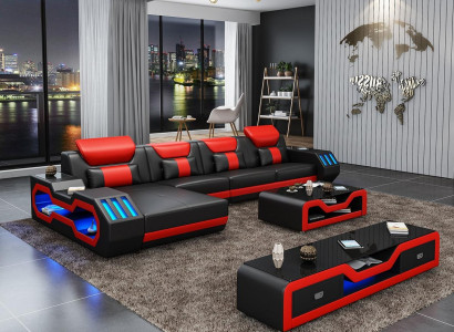 Living landscape L-shape Corner sofa + Coffee table + Sideboard Design Living landscape