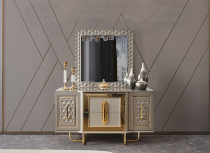 Suite Sideboard Mirror Chests of drawers Luxury Sideboard Wardrobe Set Wood new