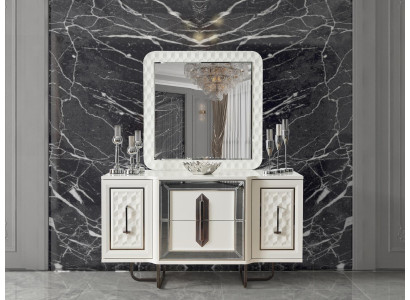 Sideboard White Chest of drawers Consoles Table Mirror 2pcs. Chests of drawers, sideboards