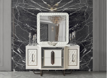 Sideboard White Chest of drawers Consoles Table Mirror 2pcs. Chests of drawers, sideboards
