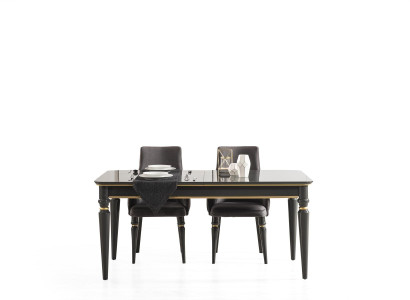 Black Luxury Dining table Italian Design Furniture Furnishings Tables Table new
