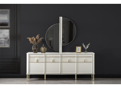 Beige Chest of drawers Wooden Cabinet Sideboard Chests of drawers Console Furniture xxl big