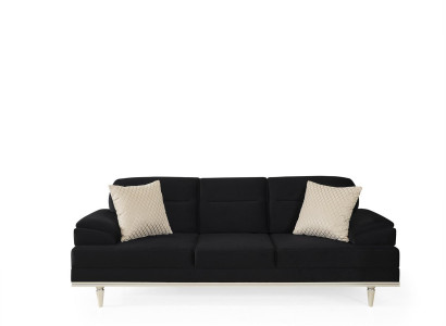 Three Seater Couch Living room Sofa Furniture Black Couches 3 Seat 240cm