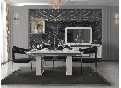 Complete Set Dining table 4x Chairs Dining room Set Ess Group Wood Table Tables 5pcs