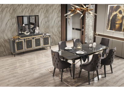 Luxury Dining room Dining table Chair Group Suite Set Wood Table Tables 7pcs. sets