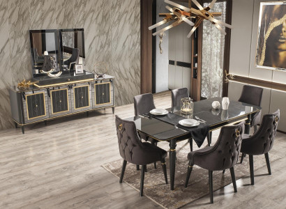 Luxury Dining room Dining table Chair Group Suite Set Wood Table Tables 7pcs. sets