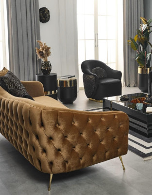 Sofa Chesterfield 3+1 Seater Couches Furniture Coffee table Armchair Textile Fabric