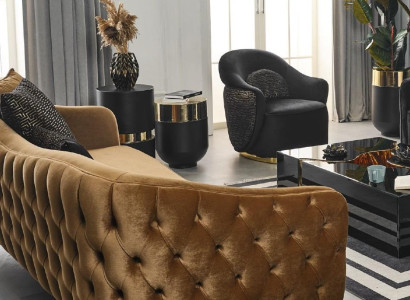 Sofa Chesterfield 3+1 Seater Couches Furniture Coffee table Armchair Textile Fabric