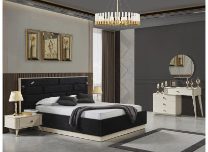 Bed 2x Bedside tables Dressing table Mirror Luxury Bedroom Set Complete e Furniture